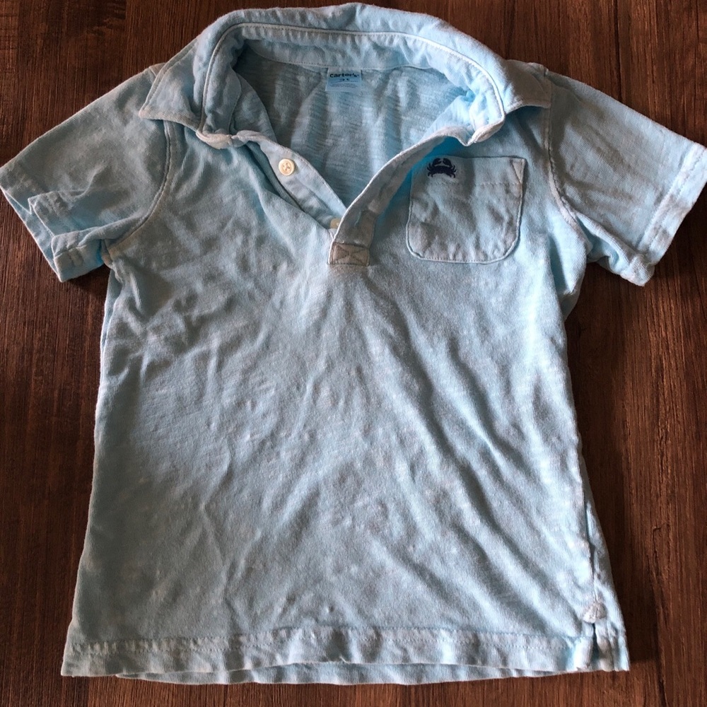 Carters Light Blue Collar Shirt Size 3t